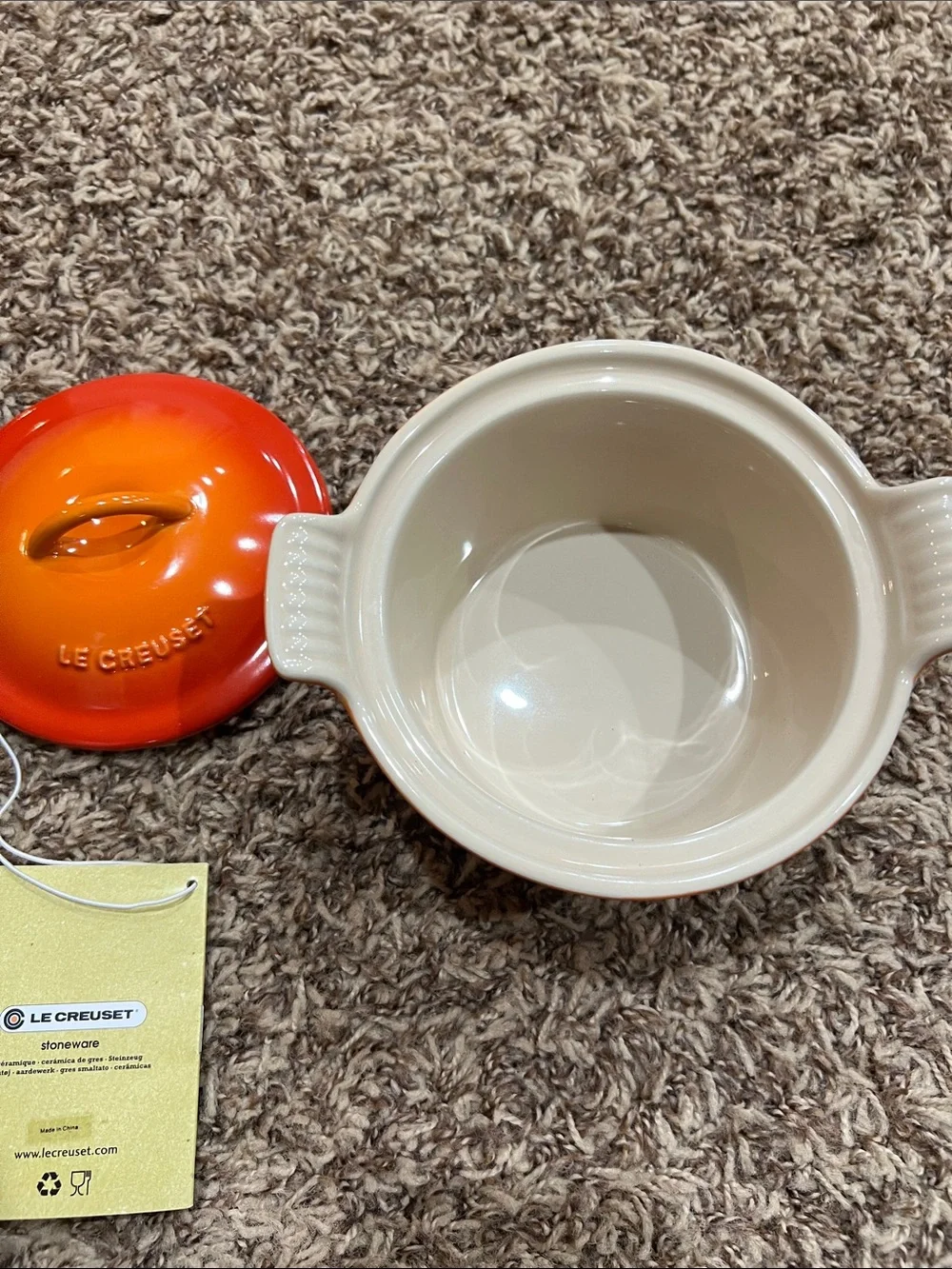 New Le Creuset Orange Gradient Mini Round Cocotte 20 oz